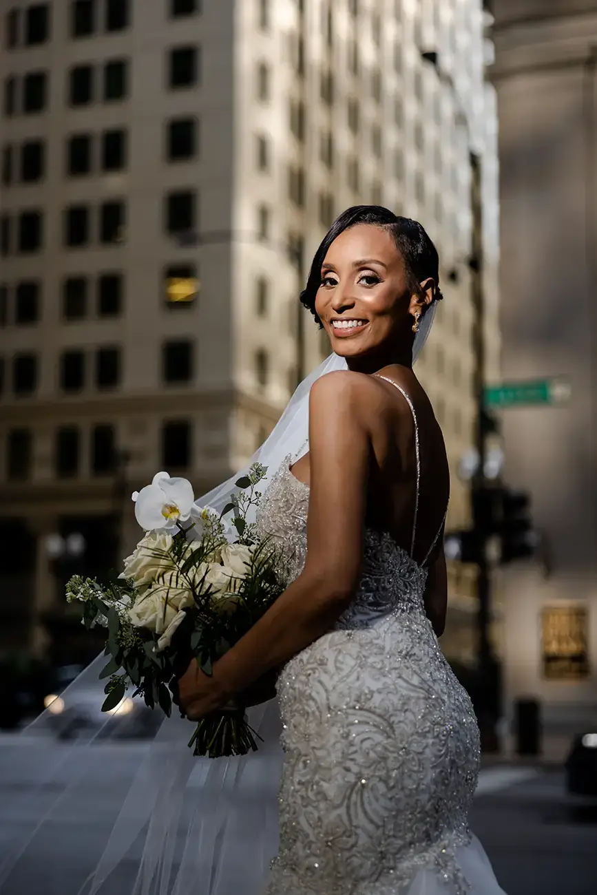 Portrait of the bride Los Angeles Downtown NZ WEDDING STUDIO LA Wedding Photography