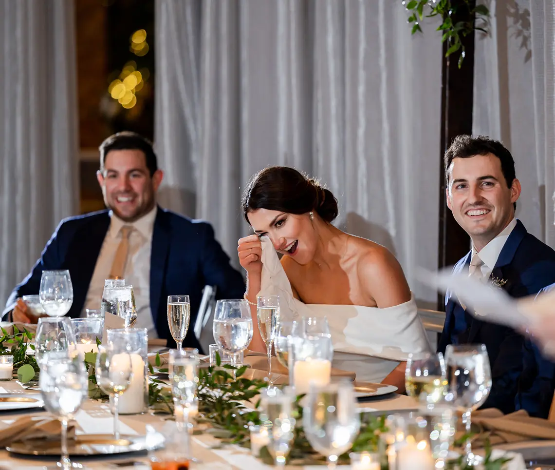 Bride Crying during the speech LA Wedding Photographer NZ WEDDING STUDIO