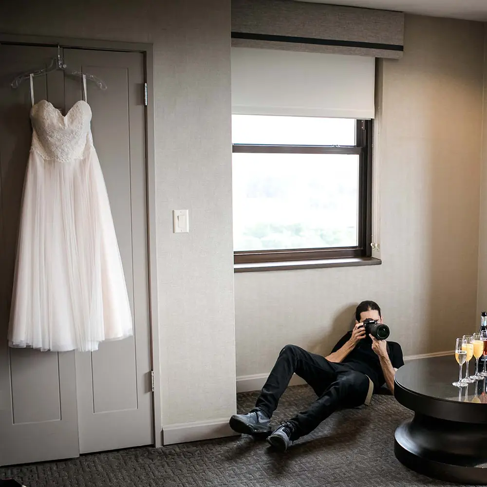 Behind the scene during the bride getting ready photo shot Los Angeles Wedding Photography