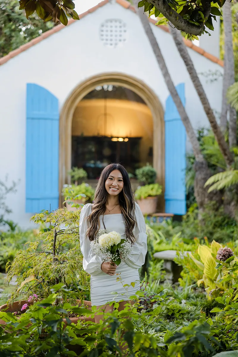 Portrait of the bride, Santa Monica, California.