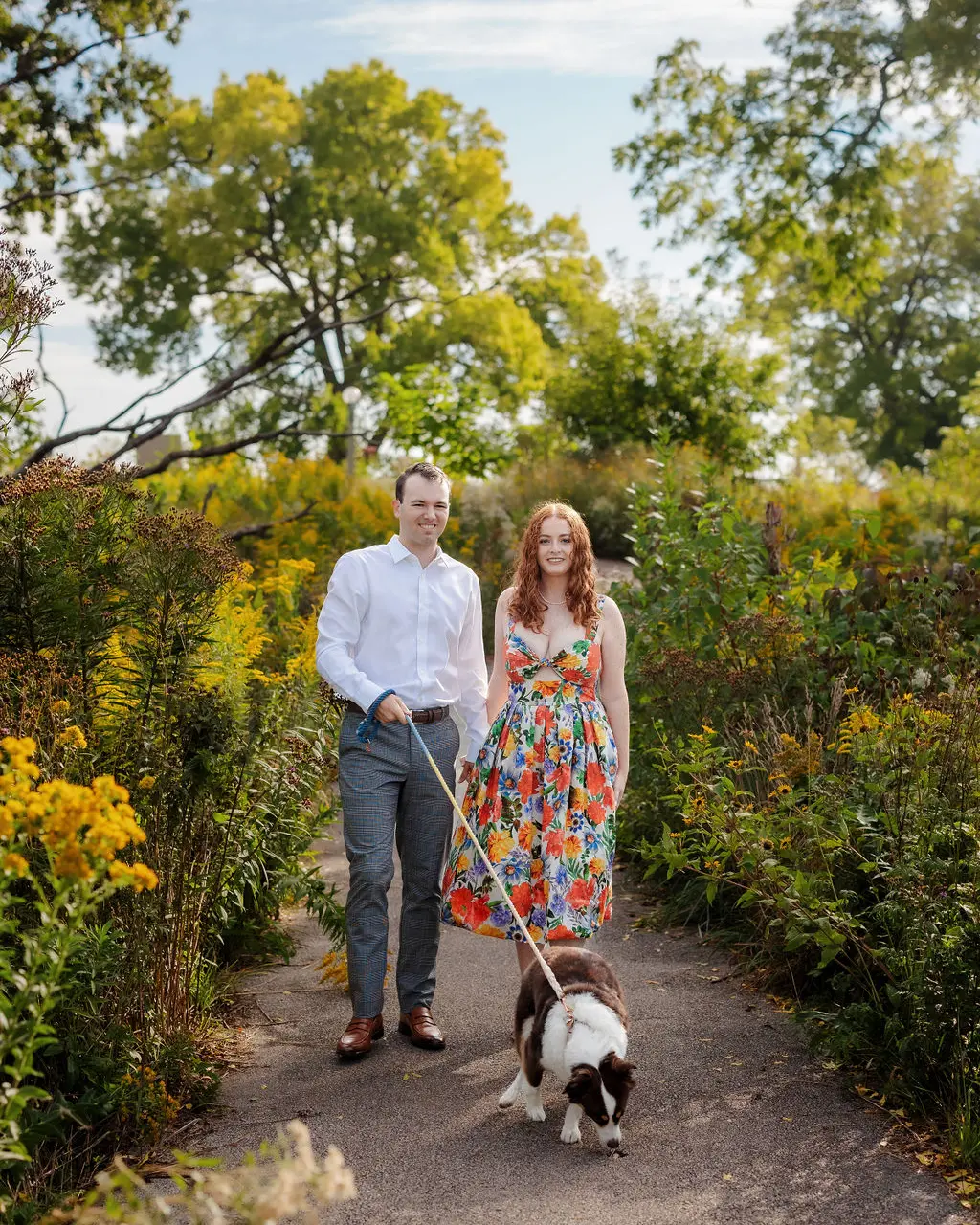 Engagement Photo Session in Los Angeles Park with dog NZ WEDDING STUDIO