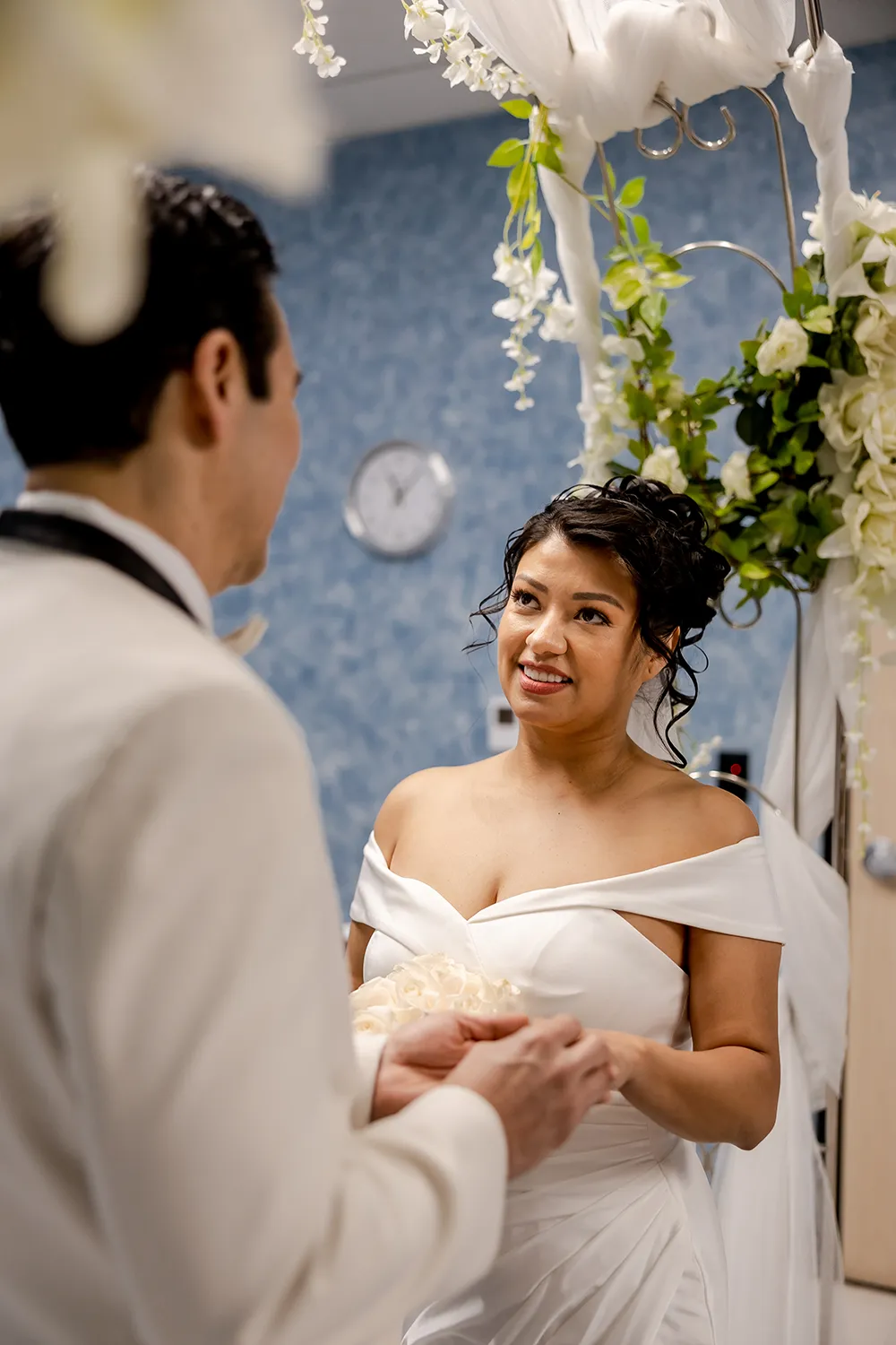 Courthouse Exchange wedding rings between Bride And Groom, Norwalk City Hall, NZ WEDDING STUDIO