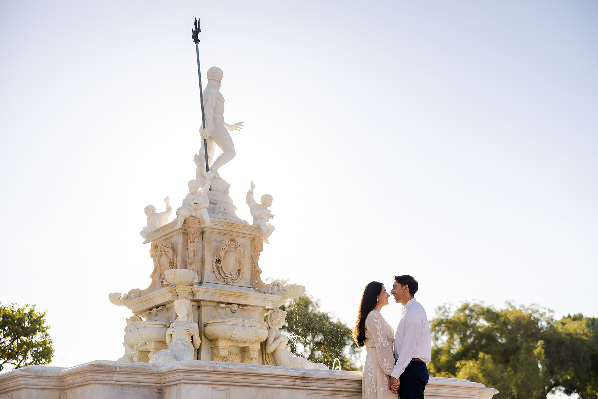 Neptune Fountain engagement photo session - Rancho Palos Verdes