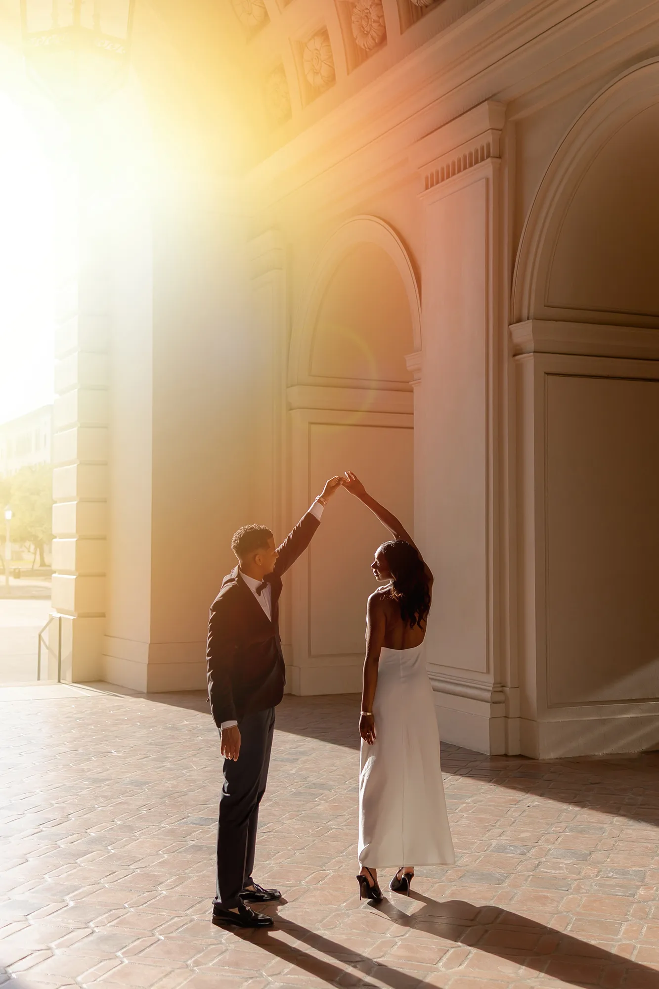 Fine Art Engagement Photo session at Pasadena City Hall